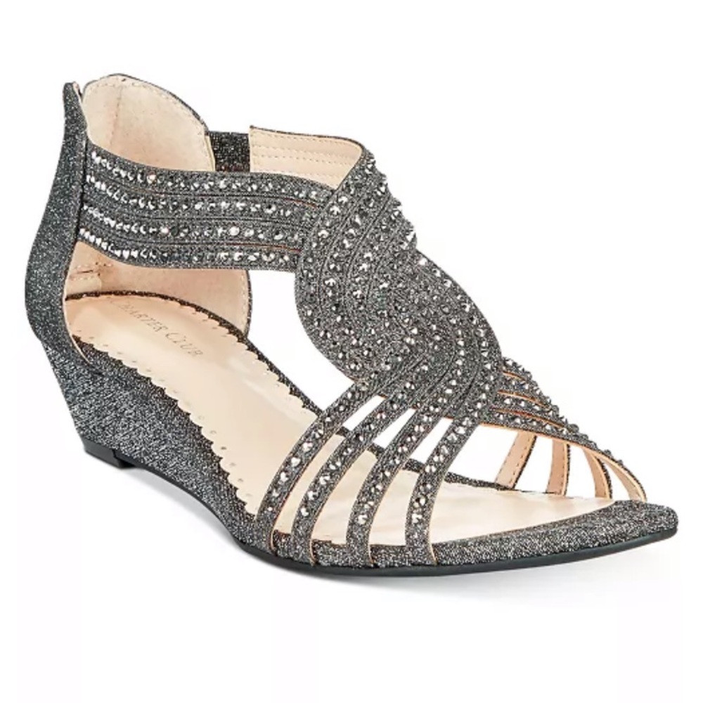 Macy’s Wedge Silver sandals Size 5
